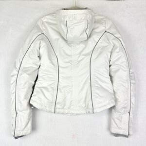 Eddie Bauer Goose Down Hooded Jacket Size Small E13 650 Fill Power Ski White